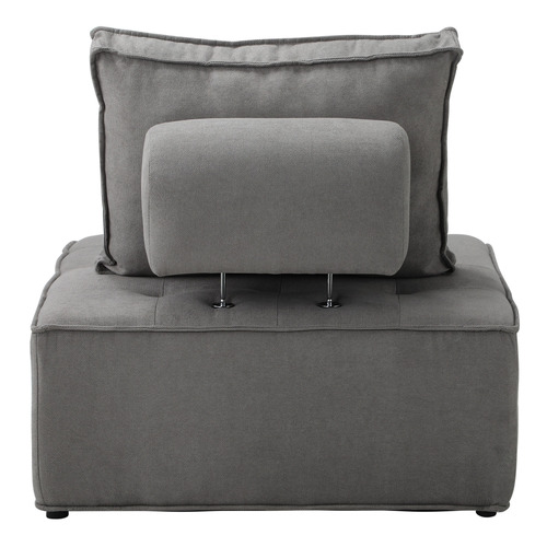 LivingFusion Elga Upholstered Armless Lounge Chair | Temple & Webster